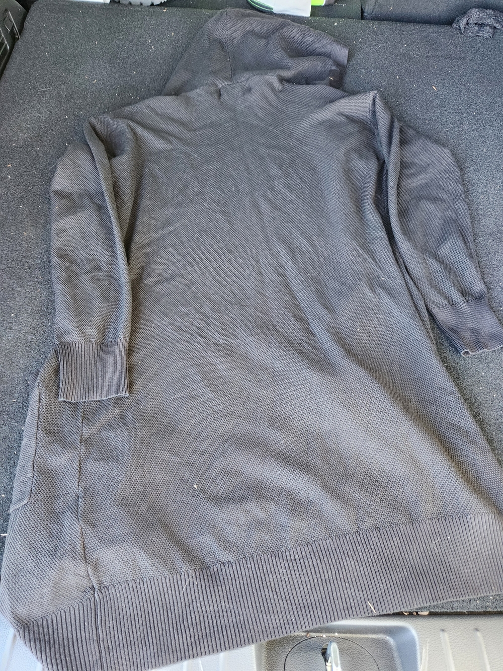 MEROKEETY Black Hooded Open Front Long Cardigan Sweater Women’s Size M NWT - Picture 7 of 7